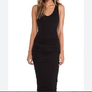 JAMES PEARSE Rouched Midi Black Bodycon Tank Dress